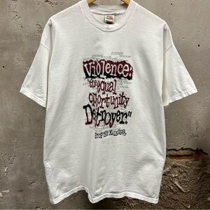 Vintage 90s Argus Violence Equal Opportunity Destroyer Social Justice Tee 2XL 2X